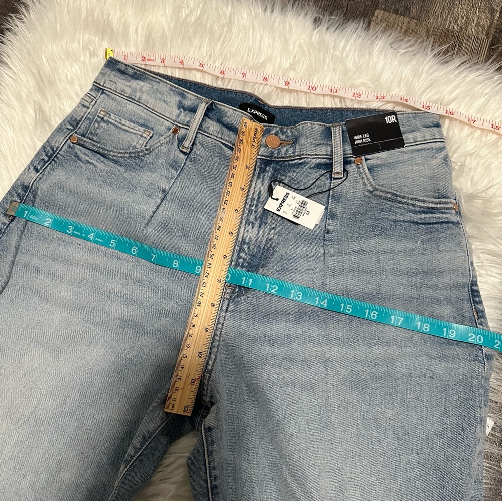 Express Wide Leg High Rise Jeans size 10 R - Picture 7 of 12